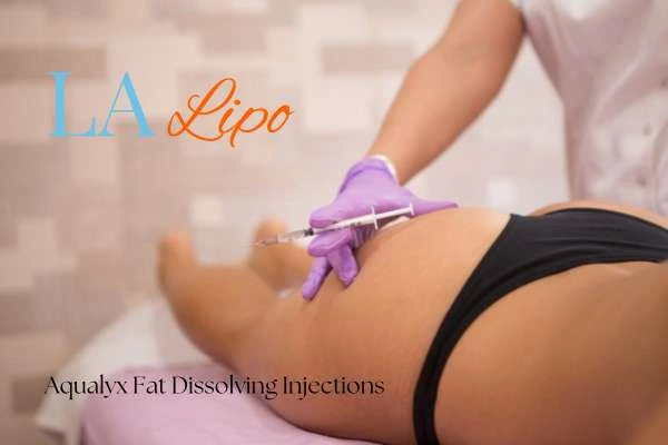 Woman having fat dissolving injections Northampton on thighs