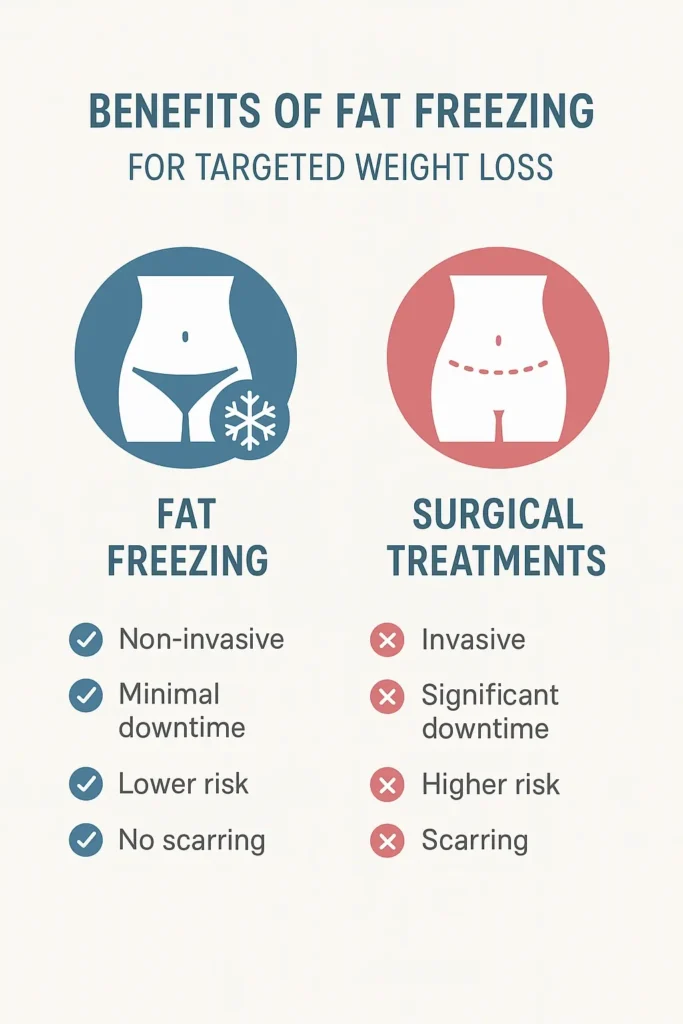 graphic showing the benefits of fat freezing Northampton