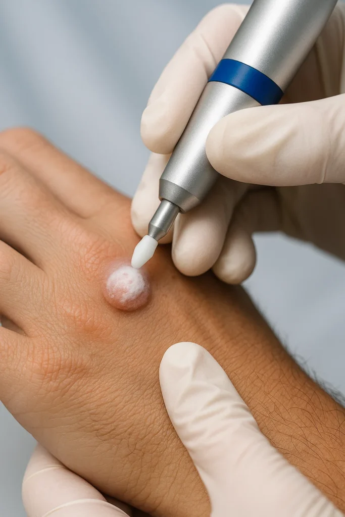 example of wart removal Northampton using cryopen