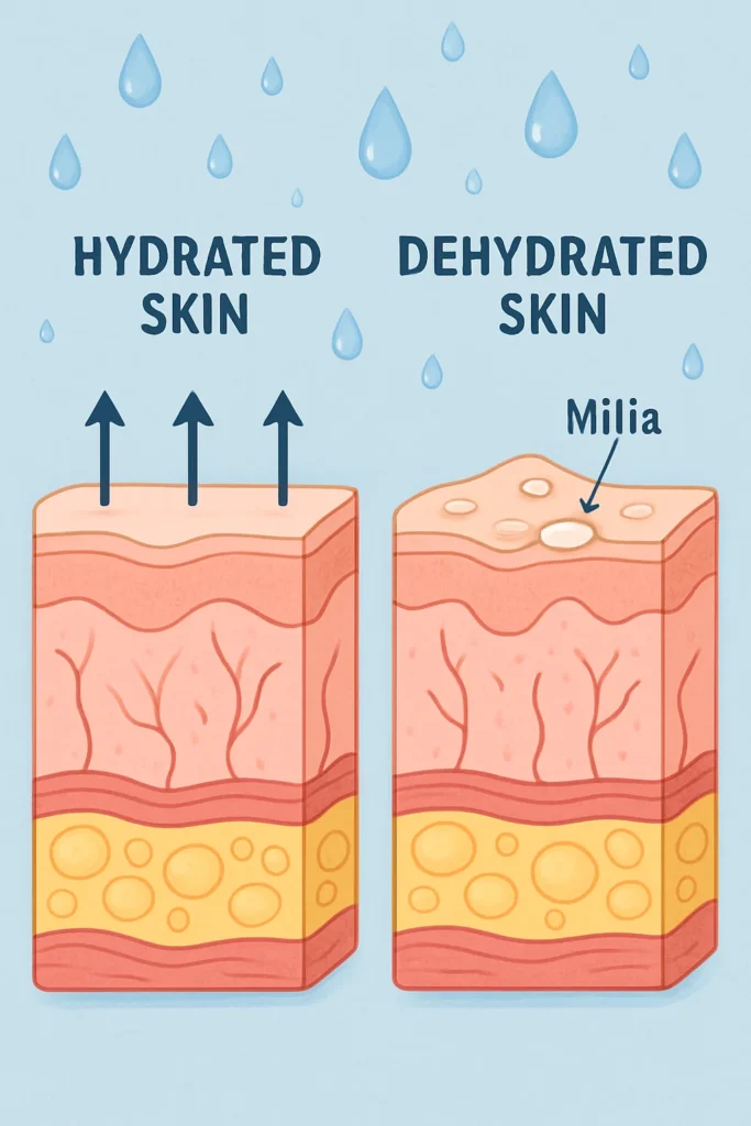 The importance of hydration and milia production Northampton