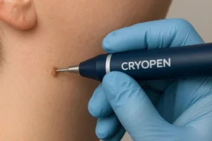 Person receiving skin tag removal Northampton