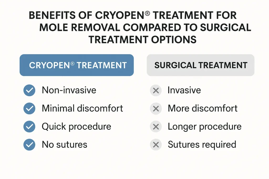 Benefits of facial mole removal Northampton - call our team today to book a consultation