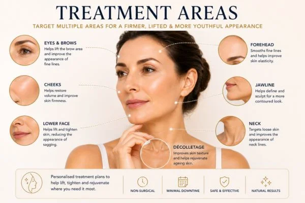 Areas of treatment for the ultimate lift tighten treatment Northampton