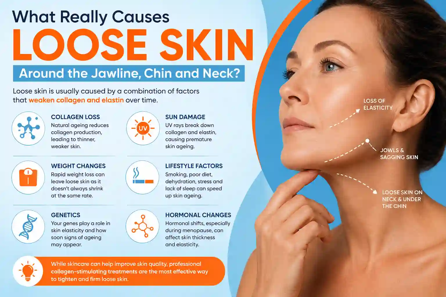 What Really Causes Loose Skin Around the Jawline, Chin and Neck Northampton?